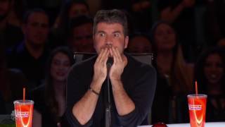 Richie the Barber Circus Clown Tattooed Clown Scares Simon Cowell America's Got Talent 2016