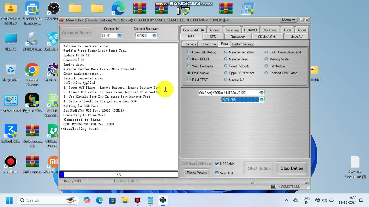 Vivo Y69 FRP Bypass Miracal 2.82 l Unlock 🔓💯 Working