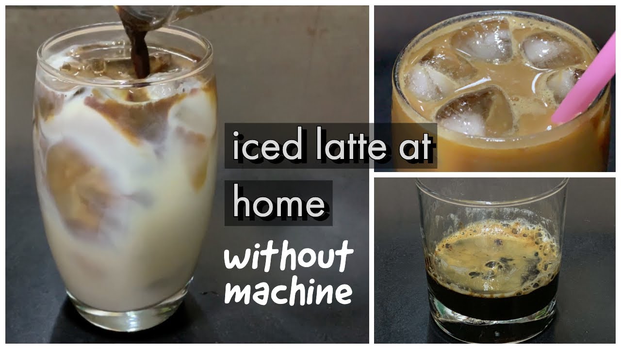 How to make ICED LATTE Recipe at home without an espresso machine  Iced  Coffee Only for $27.727