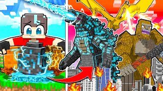 ¡Evolucioné Monstruos GIGANTES en GODZILLA VS. KONG en Minecraft!😨🦎 - Misaki Gamer