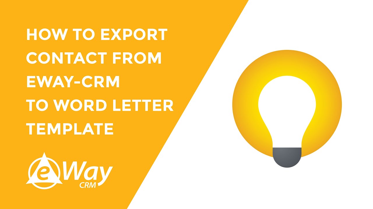 How to export Contact from eWay-CRM to Word Letter Template - YouTube
