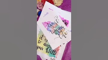 Easy Watercolour Background and Calligraphy Quotes for beginners | Rashi Narang #shorts