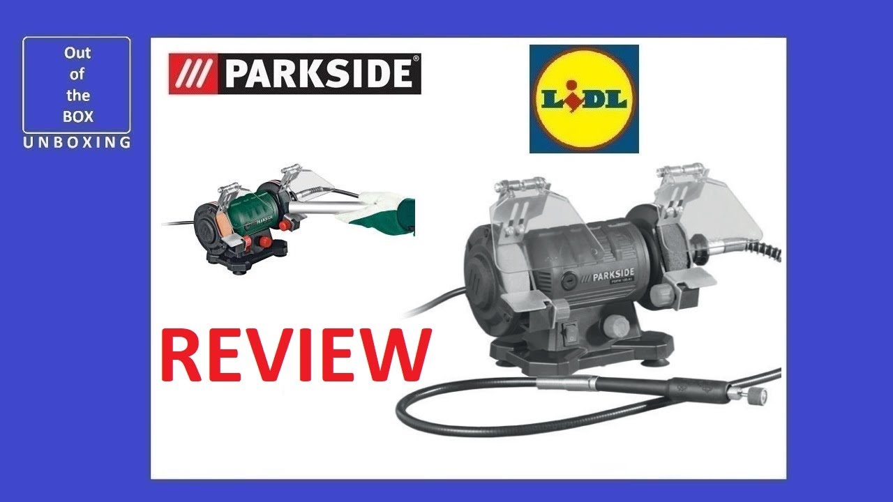 Parkside Double Bench Grinder With Flexible Drive Shaft PDFW 120 A1 REVIEW  (Lidl 20mm 103pcs 75mm) - YouTube