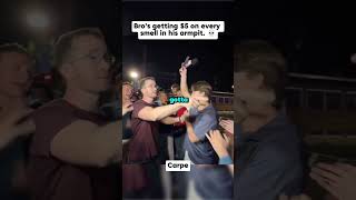Bro's getting $5 on every smell in his armpit💀#streetinterview #funnymoments #carpe