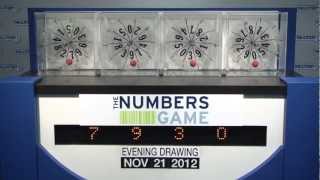Evening Numbers Game Drawing: Wednesday, November 21, 2012