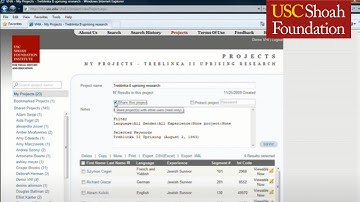 Visual History Archive Tutorial: Projects | USC Shoah Foundation