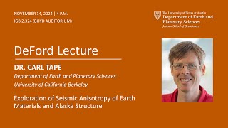 Carl Tape | Exploration of Seismic Anisotropy of Earth Materials and Alaska Structure