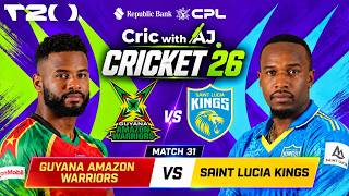 LIVE | Guyana Amazon Warriors vs Saint Lucia Kings | CPL 2026| Cricket 26 | Cric with AJ screenshot 4