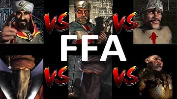 SALADIN VS LIONHEART VS SHERIFF VS WAZIR VS CALIPH VS PIG | Stronghold Crusader Ai Battle