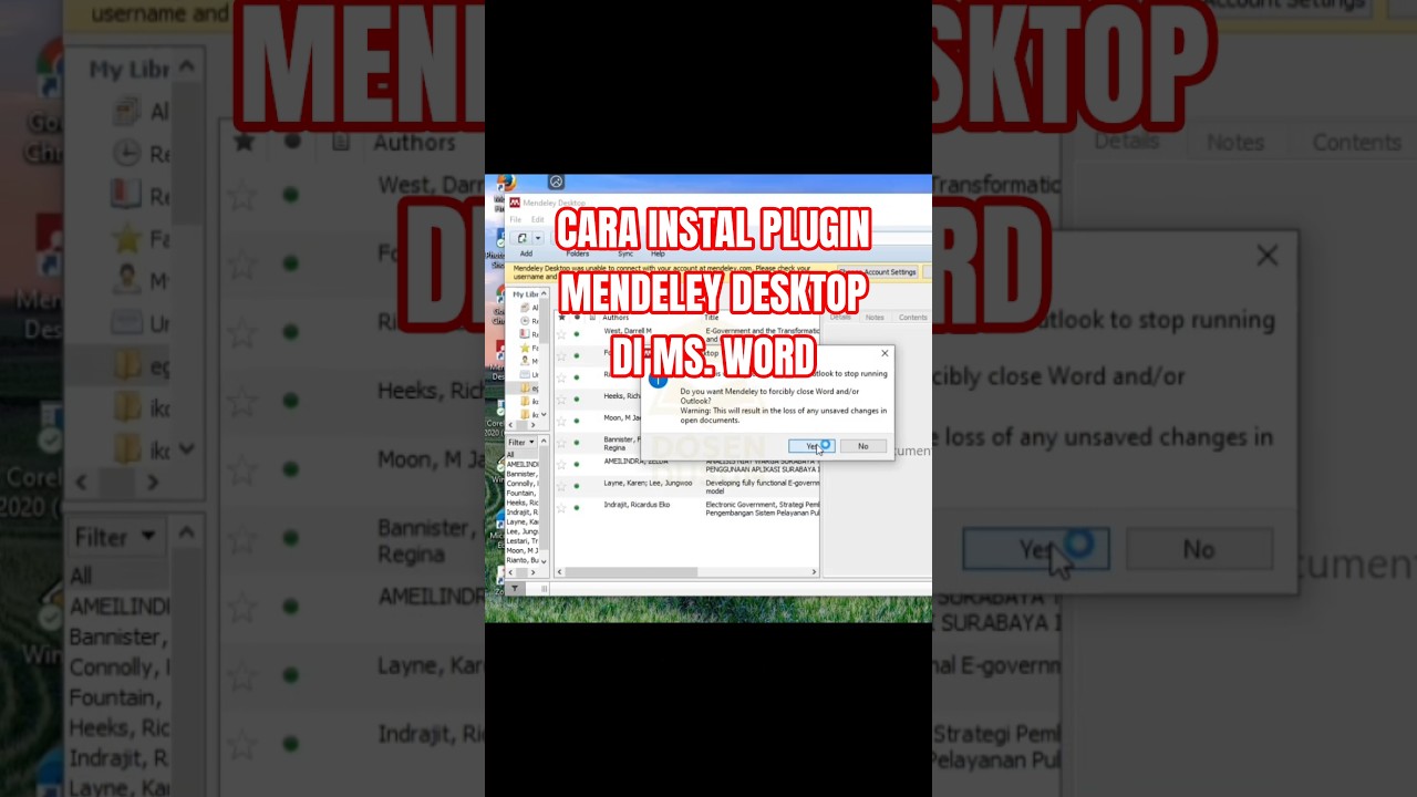 cara instal plugin mendeley desktop di Ms.Word 