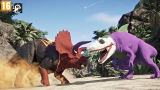 Spiderman Triceratops vs Joker King Shark | Epic Dinosaurs Battle: One Park, Four Superheroes