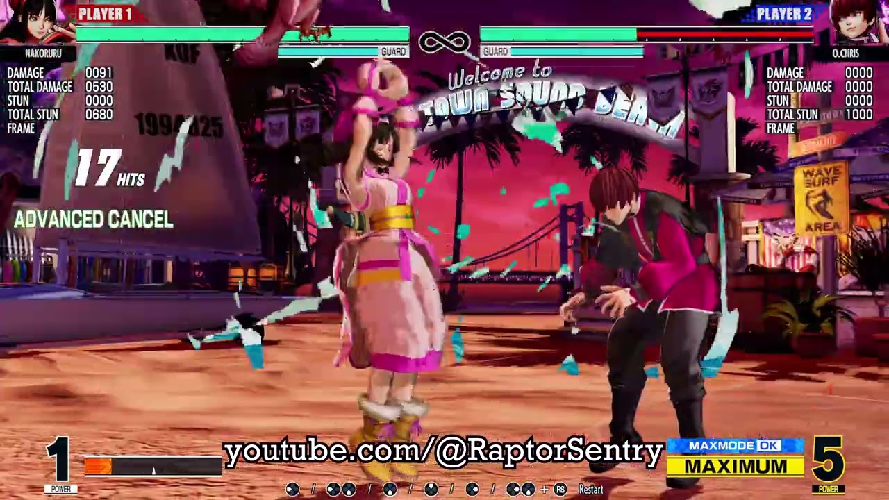 KOF XV Nakoruru 728 Dmg Midscreen Combo (No Blue Raw Max)