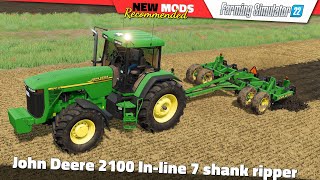 FS22 | John Deere 2100 In-line 7 shank ripper - Farming Simulator 22 New Mods Review 2K60
