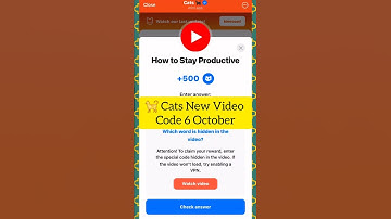 6 October Cats Youtube Video Code | How to Stay Productive Cats | cats new video code
