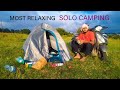 Solo camping overnight in rain forest  heavy thunderstorms  survival alone relaxing nature sound