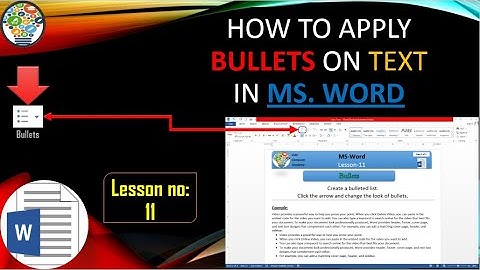 How to apply bullets on text in ms-word | Lesson no.11 | in Urdu | new tutorial 2021