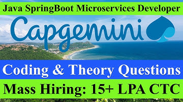 15+ LPA Java Developer at Capgemini Walk In Drive 2025 Spring Boot Microservices Stream API #itjobs