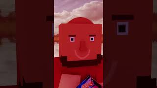 Bald man eating chips (but it’s minecraft)