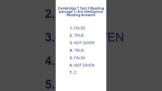 Cambridge 7 Test 3 Reading Passage 1 - Ant Intelligence Reading Answers 06.10.2025 Cambridge 7 Test 3 Reading Passage 1 - Ant Intelligence Reading Answers 06.10.2025