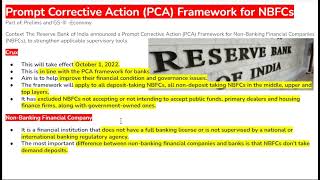 Prompt Corrective Action PCA Framework for NBFCs