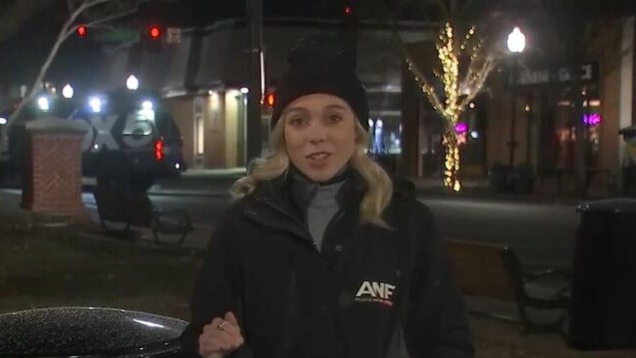 Snow starts to fall in Gainesville, Georgia