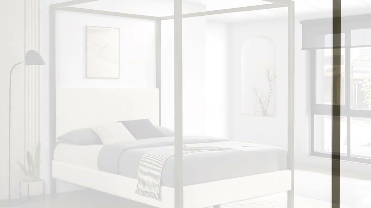 Sleep Like Royalty 👑 | Monroe Upholstered Canopy Bed Reveal!