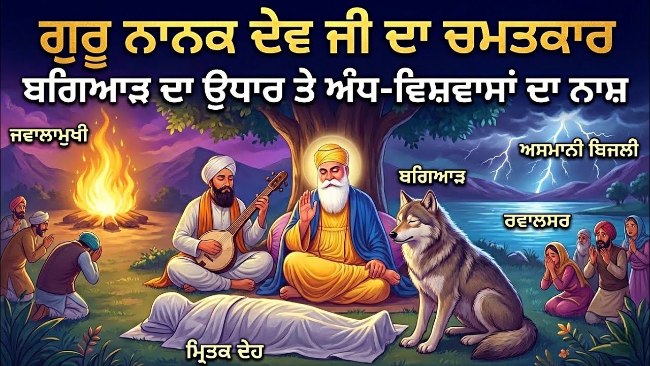 ਜਦੋਂ ਗੁਰੂ ਜੀ ਜੁਆਲਾਮੁਖੀ ਨੂੰ ਗਏ || ਬਘਿਆੜ ਮਾਸ ਖਾਣ ਆਇਆ || Guru Nanak Dev Ji Sakhi || Katha Remix 