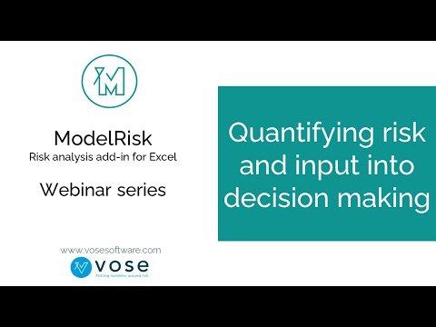 Quantifying risk and input into decision making - video from Vose Software