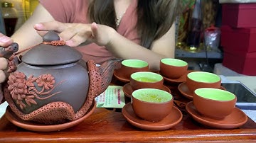 BỘ ẤM CHÉN GỐM TỬ SA BÁT TRÀNG SANG TRỌNG - SIÊU THỊ BẢO KHÁNH