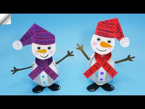 Easy Paper snowman - Christmas crafts 2024