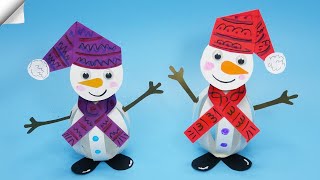 Easy Paper snowman - Christmas crafts 2024