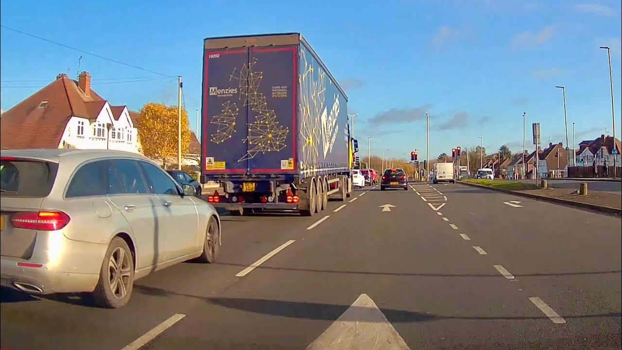 Driving along the A563 Asquith Way/Palmerston Way in Leicester England