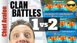 PLAYING SOLO CLAN BATTLES ALL 3 CROWNS | 1 vs 2 | Clash Royale