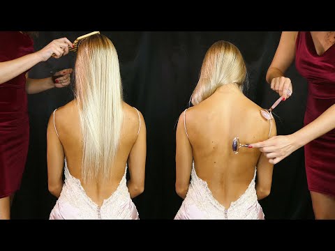 ASMR Sleepy Spa Back Tracing, Hair Brushing & Whispers ♥ Sleep, Relaxation, Pampering