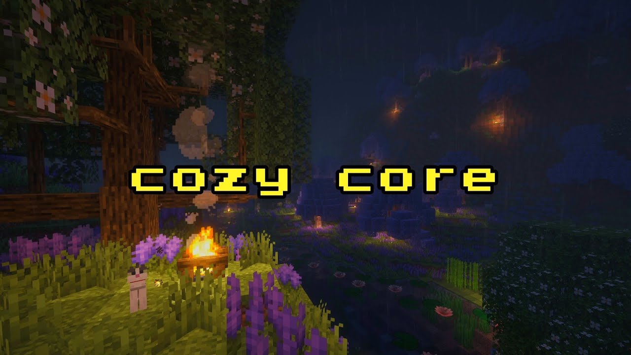 cozy core 😴 quiet night for you... [sleep minecraft music fire & rain relaxing sounds for sleep]