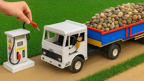 Mini Truck Fuel Filling & Stone Loading | Satisfying Miniature Construction Video