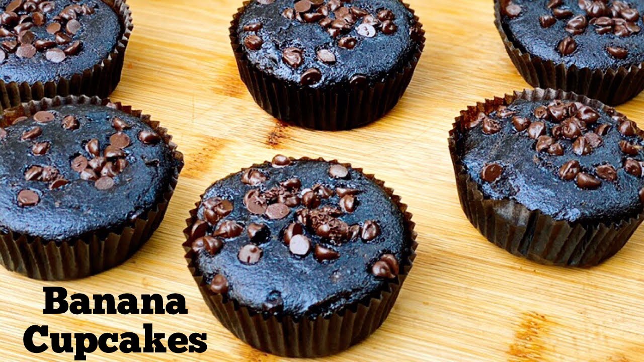 Double Chocolate Banana Cupcakes | Sugar-Free,Wheat & Eggless | Banana muffins | Flavourful food | Flavourful Food