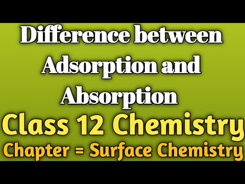 DIFFERENCE BETWEEN ADSORPTION AND ABSORPTION IN ( HINDI ) | Class 12