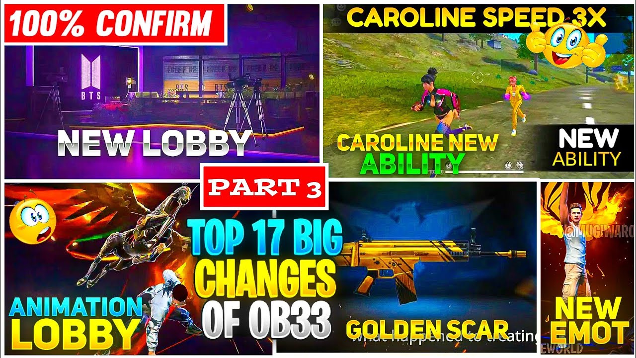 Top 17 Big Changes Of OB33 Updates Of Free Fire Battleground | Ob33 के कुछ ऐसी Update जो अजीब है #03