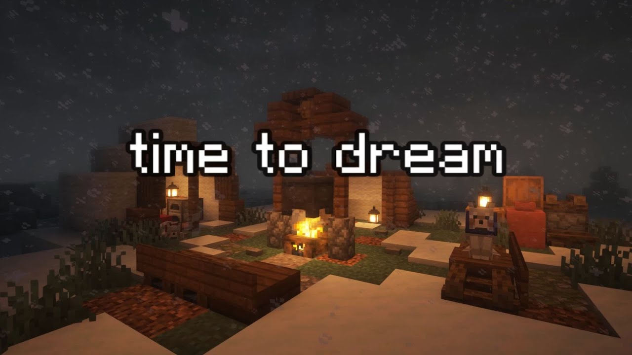 ❄️time to dream… minecraft music, snow and campfire sounds ambience