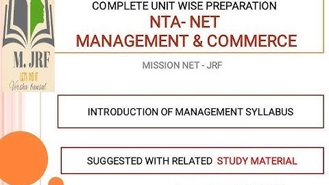 Mission NTA- NET JRF  Management & Commerce Syllabus