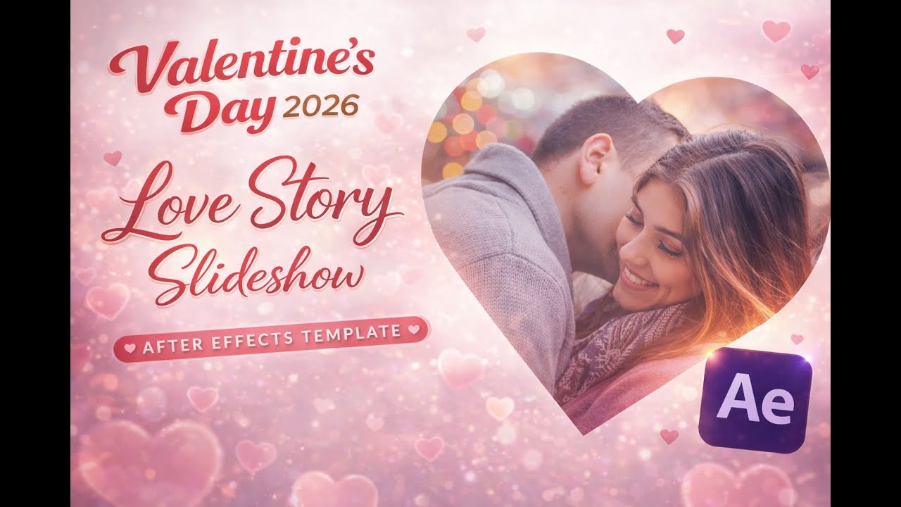 Happy Valentine’s Day 2026 – Love Story Photo & Video Slideshow (After Effects) 