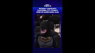 Batman Confronts California City Council Over ICE Super Bowl Plan
