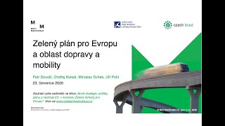 Webinář: Zelený plán pro Evropu a oblast dopravy a mobility