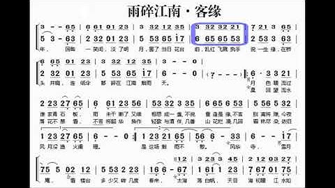 雨碎江南 G调伴奏 (加小节指示，供参考）The rainy day in the South - instrumental in G with measure marks