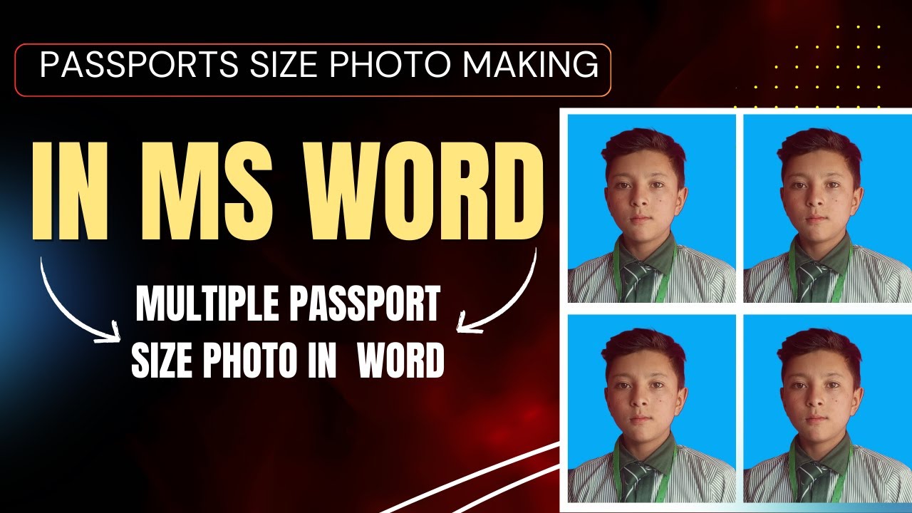 Passports size photo making in Ms Word | how to multiple passport size photo in  word | Passort size