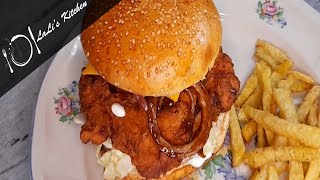 Texas BBQ Zinger Burger Recipe - How to make KFC Texas BBQ Zinger - KFC Texas BBQ Zinger