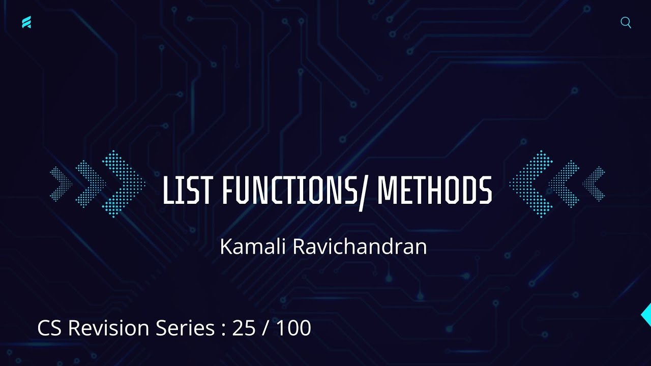 25. List functions methods in Python |Class 12 computer science exam ...