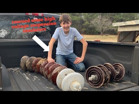 rescuing insulators found a high voltage suspension insulators - YouTube