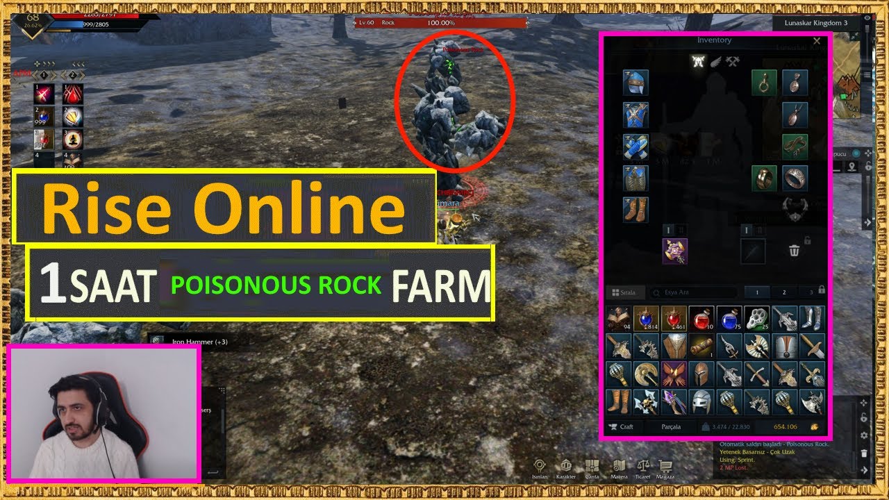 1 Saat Poisonous Rock Rise Online Farm - YouTube